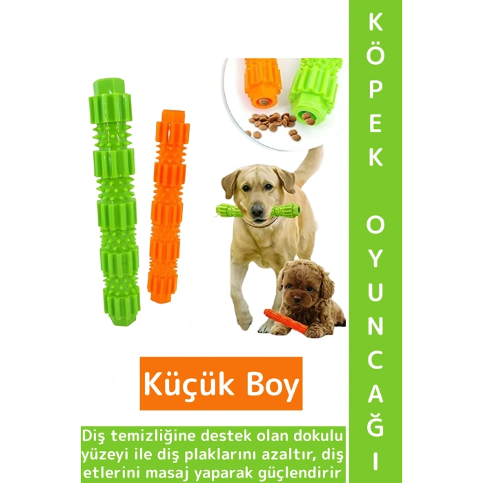 Evcil Hayvan Dayanıklı Diş Temizleme Masaj Etkili Mama Hazneli Köpek Isırma Oyuncağı Küçük Boy