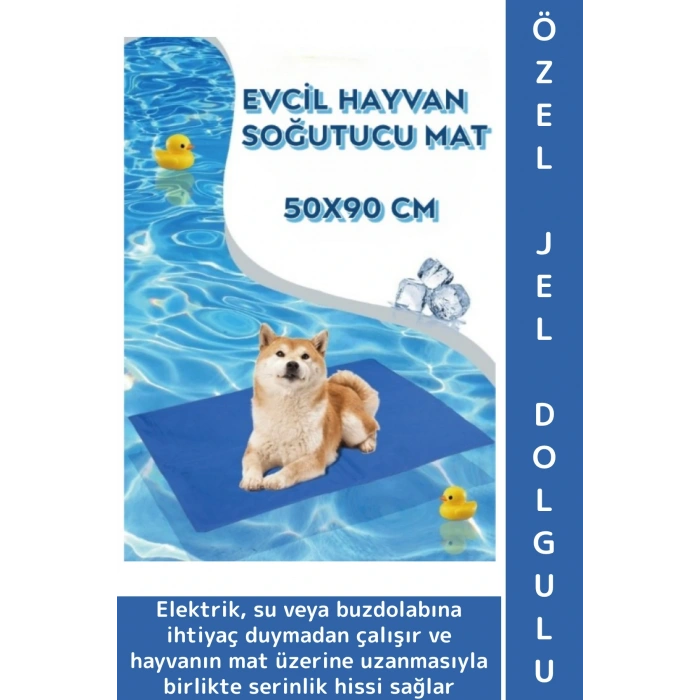 Evcil Hayvan Kolay Temizlenir Hafif Kaymaz Özel Jel Dolgulu Kedi Köpek Soğutucu Yatak Mat 50 X 90 Cm
