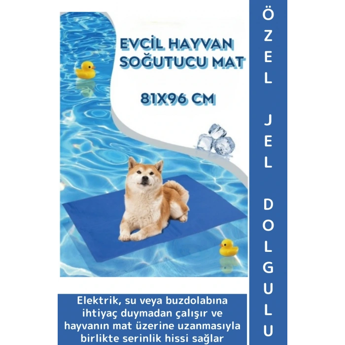 Evcil Hayvan Kolay Temizlenir Hafif Kaymaz Özel Jel Dolgulu Kedi Köpek Soğutucu Yatak Mat 81 X 96 Cm