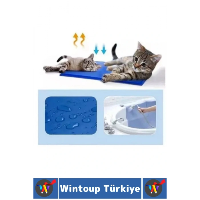 Evcil Hayvan Kolay Temizlenir Hafif Kaymaz Özel Jel Dolgulu Kedi Köpek Soğutucu Yatak Mat 81 X 96 Cm