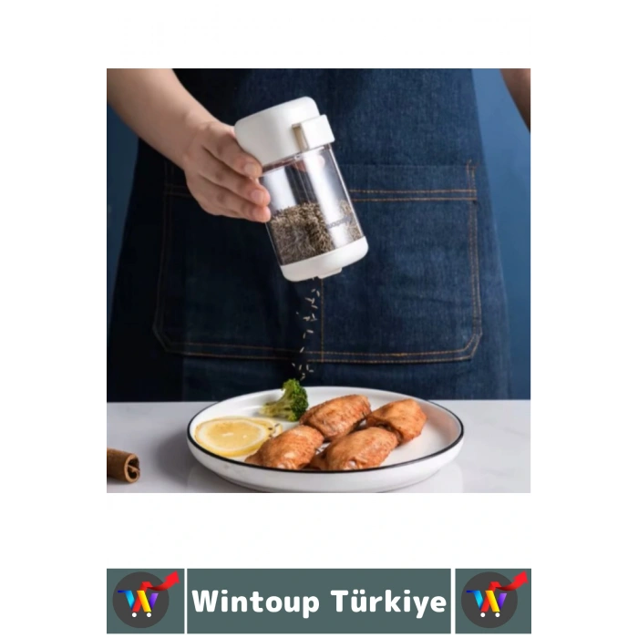 Kompakt Kolay Temizlenir Nem Önleyen Kapak Sistemi Ergonomik Tutuş Çok Şık Pratik Basmalı Baharatlık