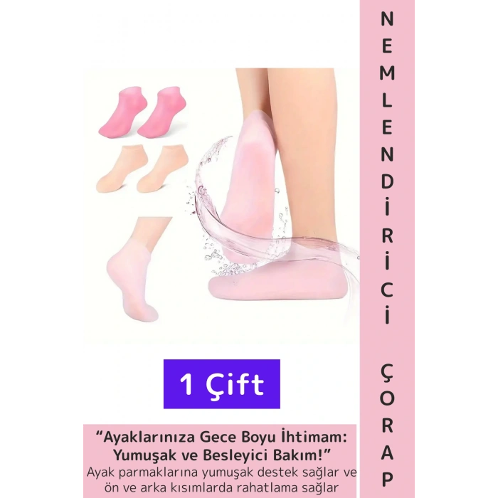 Kadın Ayak Bakım Güzelleştirici Sızdırmaz Yumuşak Elastik Silikon Jel Ayak Nemlendirici Çorap 1 Çift