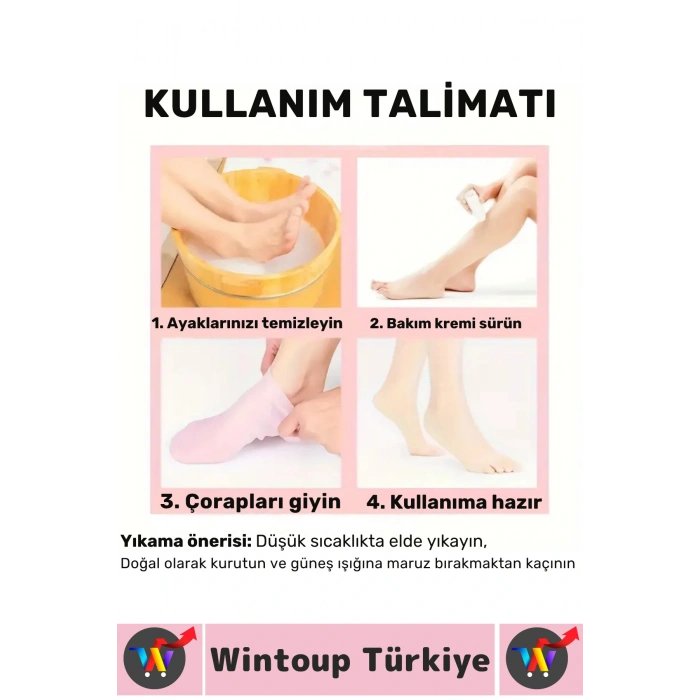 Kadın Ayak Bakım Güzelleştirici Sızdırmaz Yumuşak Elastik Silikon Jel Ayak Nemlendirici Çorap 1 Çift