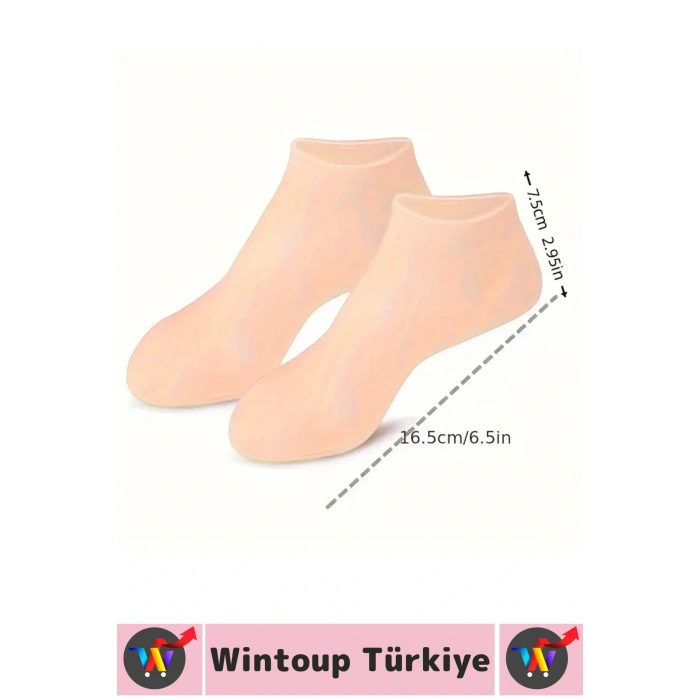 Kadın Ayak Bakım Güzelleştirici Sızdırmaz Yumuşak Elastik Silikon Jel Ayak Nemlendirici Çorap 1 Çift