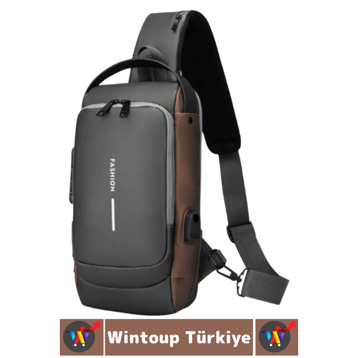 Kompakt Gündelik İş Kullanım Powerbank Destekli Şifreli Kilit Suya Dayanıklı İşlevsel Omuz Çantası