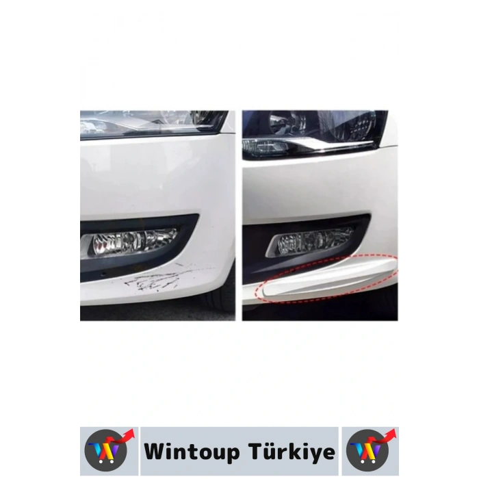 Kendinden Yapışkanlı Otomobil Çarpma Çizilme Önleyen Beyaz Karbon Desenli Şık Araba Tampon Koruyucu