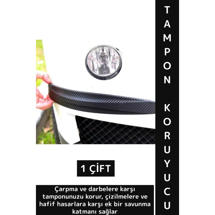 Kendinden Yapışkanlı Otomobil Çarpma Çizilme Önleyen Siyah Karbon Desenli Şık Araba Tampon Koruyucu