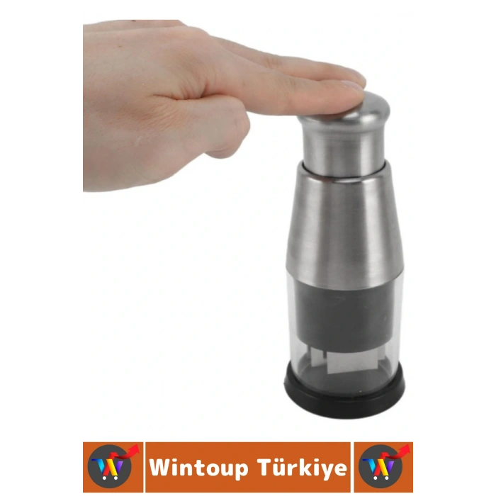 Pratik Kolay Temizlenir Mutfak Küçük Baharat Ezme Parçalama Şeffaf Hazneli Basmalı Sarımsak Ezici