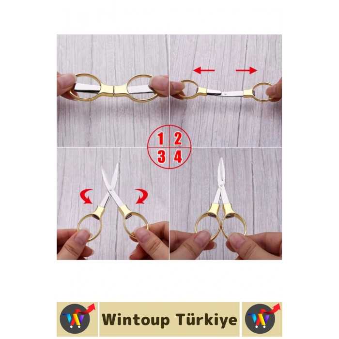 Özel Model Seyahat Kiti Okul Ofis Kamp Outdoor Kullanım Pratik Güvenli Katlanabilir Makas 10 Cm