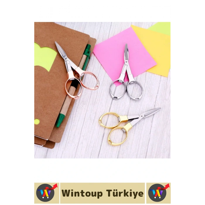 Özel Model Seyahat Kiti Okul Ofis Kamp Outdoor Kullanım Pratik Güvenli Katlanabilir Makas 10 Cm