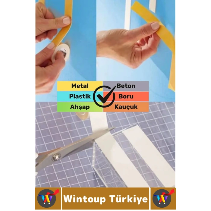 Süper Güçlü Yapışkan İç Mekan Duvar Ahşap Çok Yönlü Çift Taraflı Köpük Bant 18 Mm X 2 Metre 25 Adet