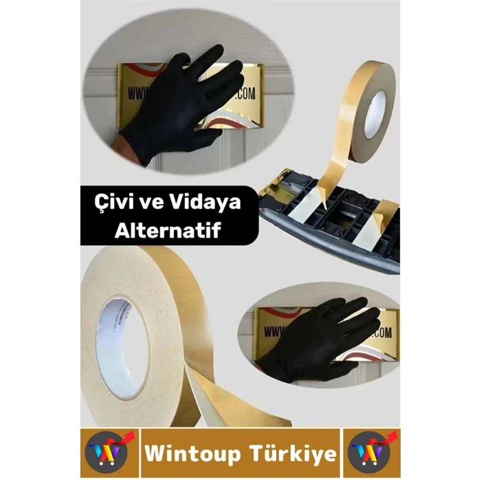 Süper Güçlü Yapışkan İç Mekan Duvar Ahşap Çok Yönlü Çift Taraflı Köpük Bant 18 Mm X 2 Metre 25 Adet