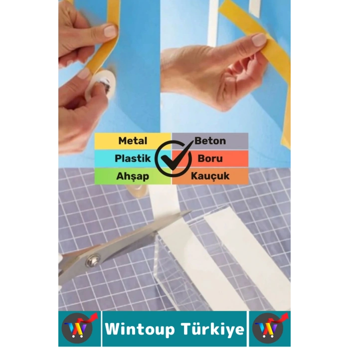 Premium Süper Güçlü Yapışkan İç Mekan Duvar Ahşap Çift Taraflı Köpük Bant 48 Mm x 10 Metre 5 Adet