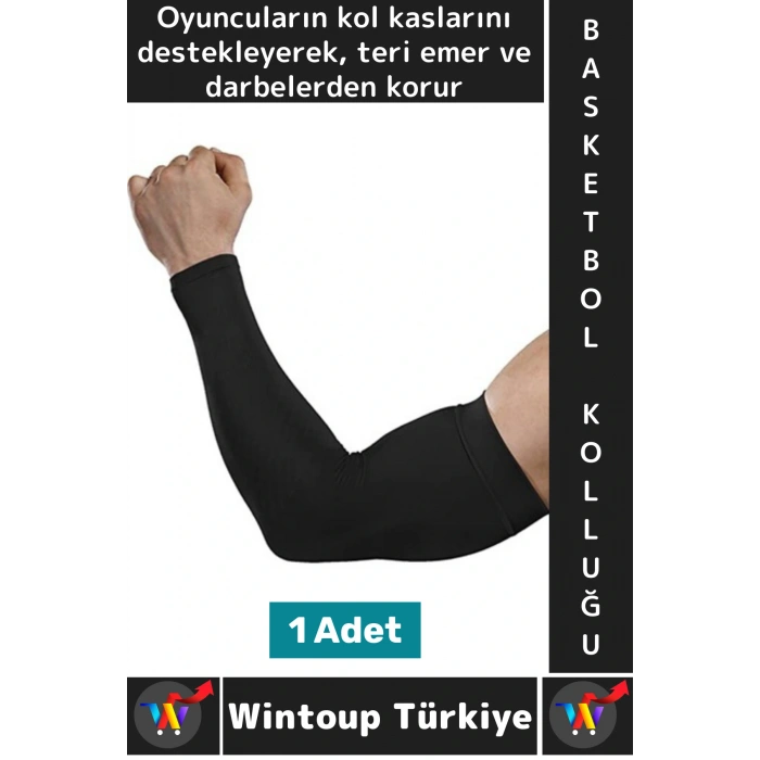 Konforlu Basketbol Voleybol Fitness Likralı Elastik Ter Emici Destekleyici Basketbol Kolluğu S Beden