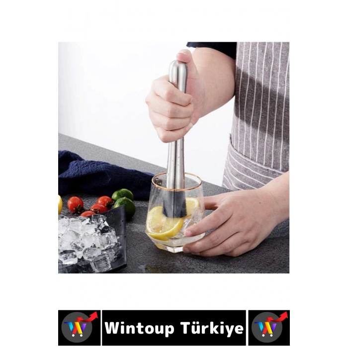 Uzun Ömürlü Ergonomik Tutuş İçecek Kokteyl Bar Meyve Ezme Tırtıklı Zahmetsiz Buz Kırma Çubuğu