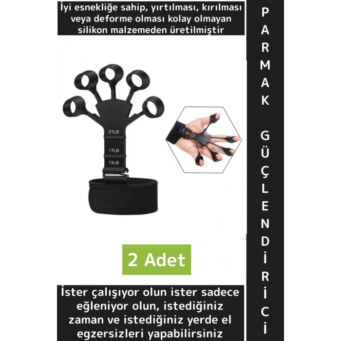 Premium Antrenman Kas El Bilek Kol Parmak Geliştirme Güçlendirme Esnek Silikon Direnç Lastiği 2 Adet
