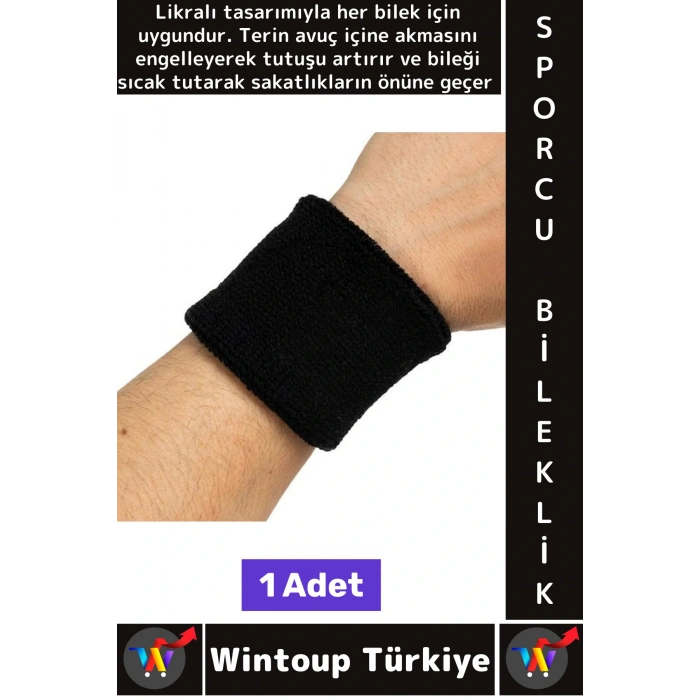 Konforlu Tenis Futbol Basketbol Koşu Fitness Likralı Esnek Ter Emici Destekleyici Sporcu Bilekliği