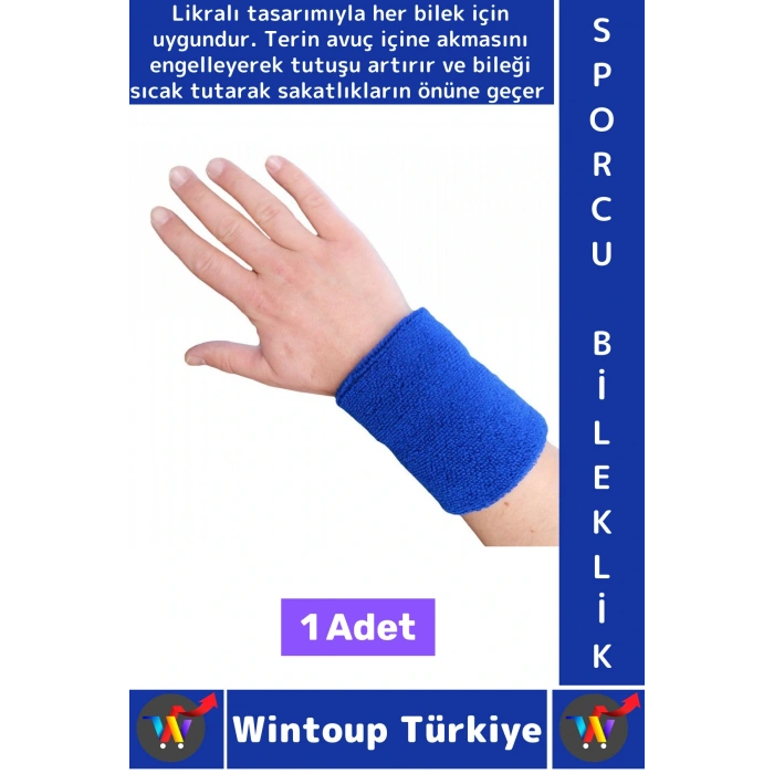 Konforlu Tenis Futbol Basketbol Koşu Fitness Likralı Esnek Ter Emici Destekleyici Sporcu Bilekliği