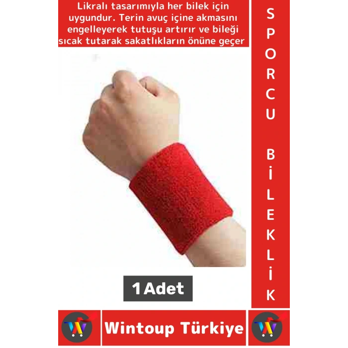 Konforlu Tenis Futbol Basketbol Koşu Fitness Likralı Esnek Ter Emici Destekleyici Sporcu Bilekliği