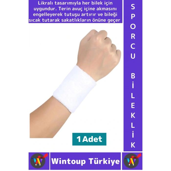 Konforlu Tenis Futbol Basketbol Koşu Fitness Likralı Esnek Ter Emici Destekleyici Sporcu Bilekliği