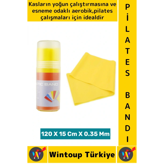 Uzun Ömürlü Fitness Aerobik Esneme Elastik Esnek Orta Sertlik Direnç Özel Kutulu Pilates Bandı