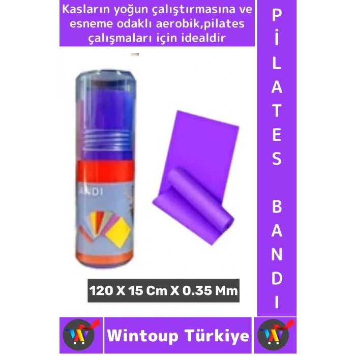Uzun Ömürlü Fitness Aerobik Esneme Elastik Esnek Orta Sertlik Direnç Özel Kutulu Pilates Bandı