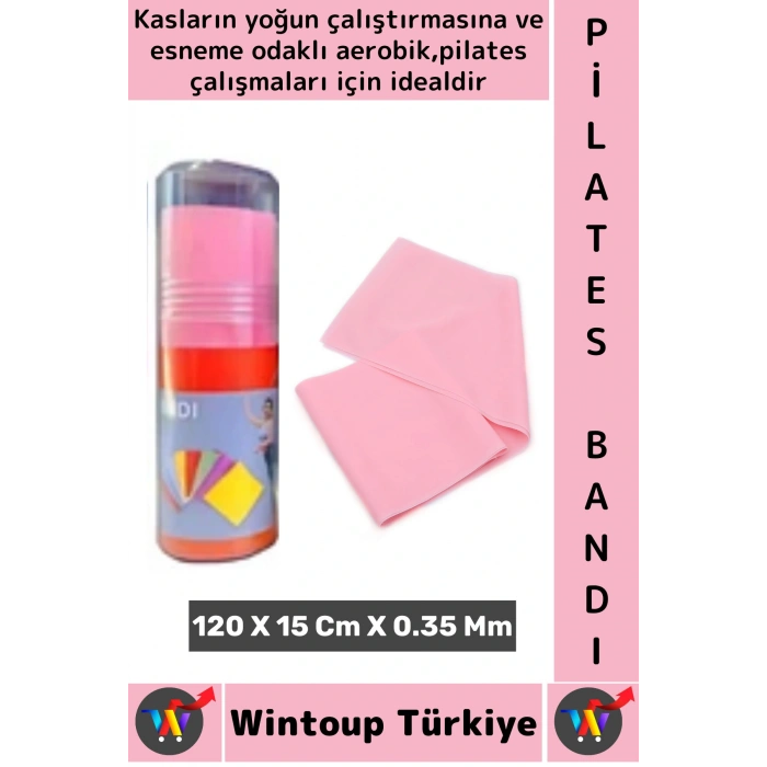 Uzun Ömürlü Fitness Aerobik Esneme Elastik Esnek Orta Sertlik Direnç Özel Kutulu Pilates Bandı