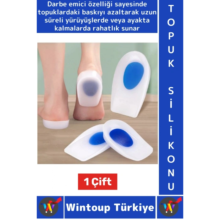 Gündelik Ayakta Duranlar İçin Baskı Azaltan Darbe Emici Rahat Esnek Silikon Topuk Konfor Pedi Yastık