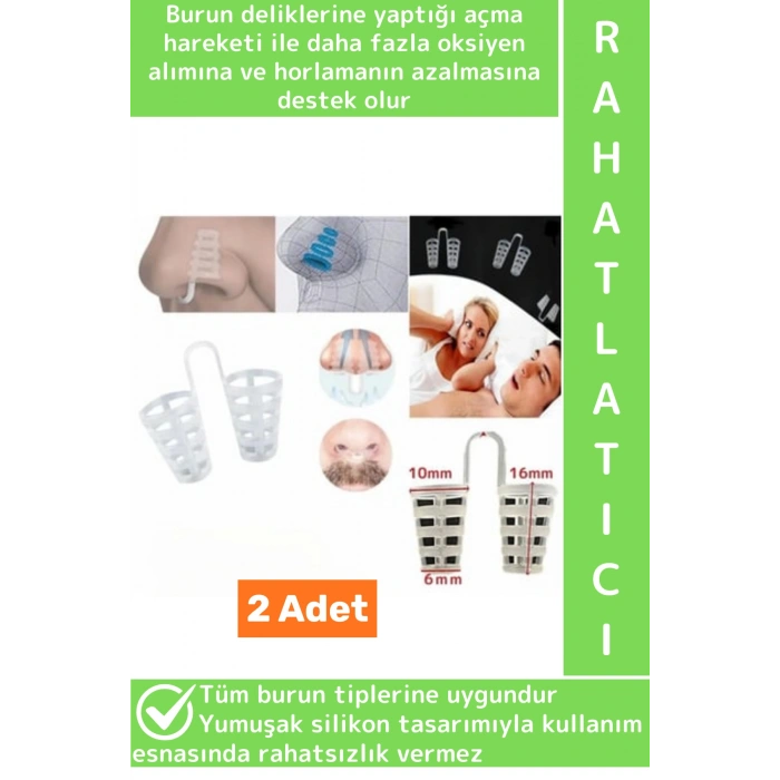 Özel Model Rahat Nefes Alıp Verme Horlama Azaltıcı Uyku Bozukluğu Önleyen Burun Delik Aparatı 2 Adet