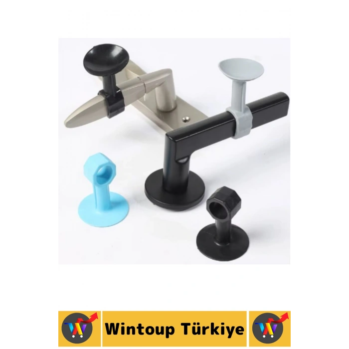 Tüm Kapı Modelleriyle Uyumlu Darbe Hasar Önleyici Vantuzlu Geçmeli Renkli Kapı Kolu Stoperi 4 Adet
