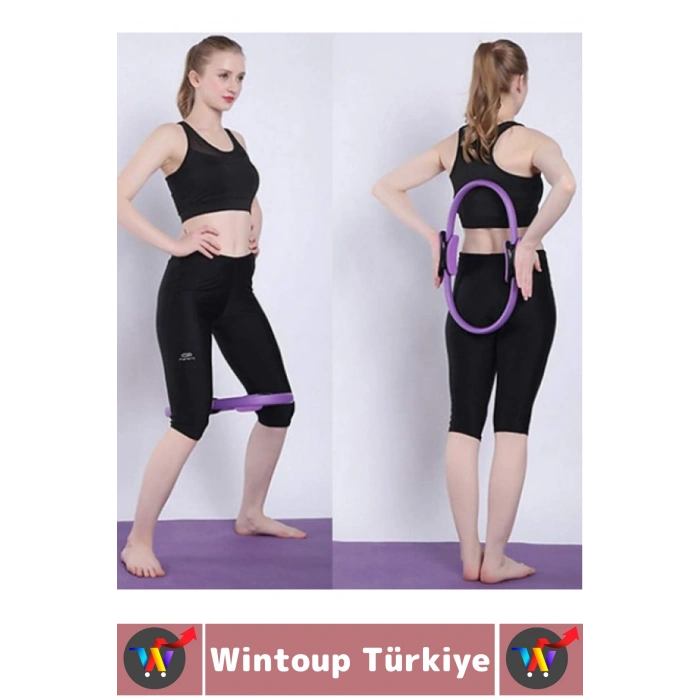 Dayanıklı Fitness Aerobik Bacak Kol Kalça Karın Kas Şekillendiren Güçlendiren Esnek Pilates Çemberi