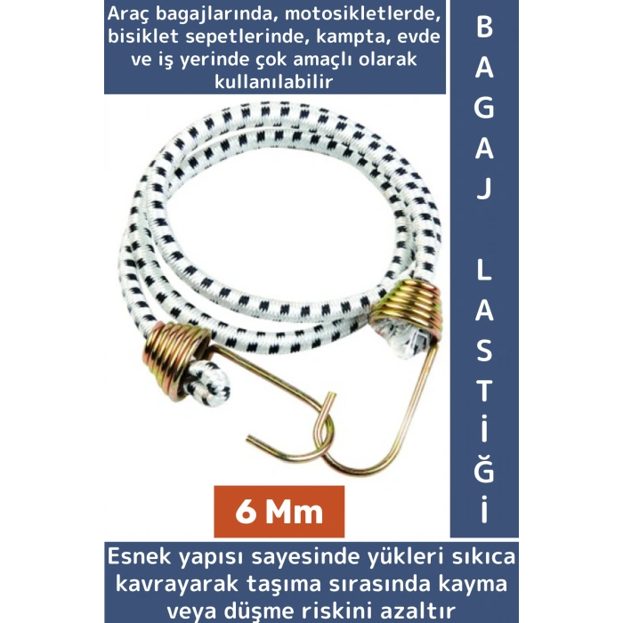 Dayanıklı Ev Eşya Taşıma Sabitleme Araç İçi Düzenleme Yüksek Esneklik Bagaj Lastiği Gergi 6 Mm