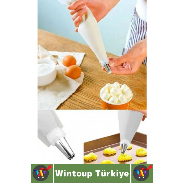 Premium Profesyonel Hobi Mutfak Pasta Kek Süsleme Çok Şık Pratik Krema Sıkma Seti 10 Parça 2 Adet