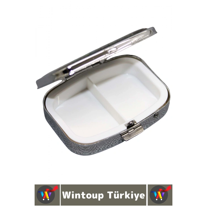 Özel Model Konsept Hediyelik Dekoratif Şık İstanbul Temalı 2 Bölmeli Hap Tablet İlaç Saklama Kutusu