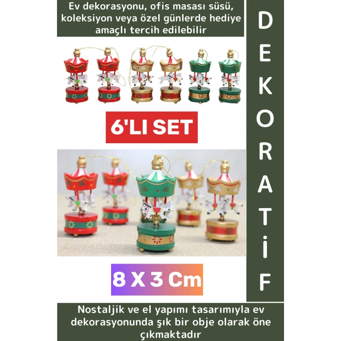 Premium Dekoratif Hediyelik Koleksiyon Ev Ofis Masa Üstü Süs Şık Ahşap Atlı Karınca 6lı Özel Set