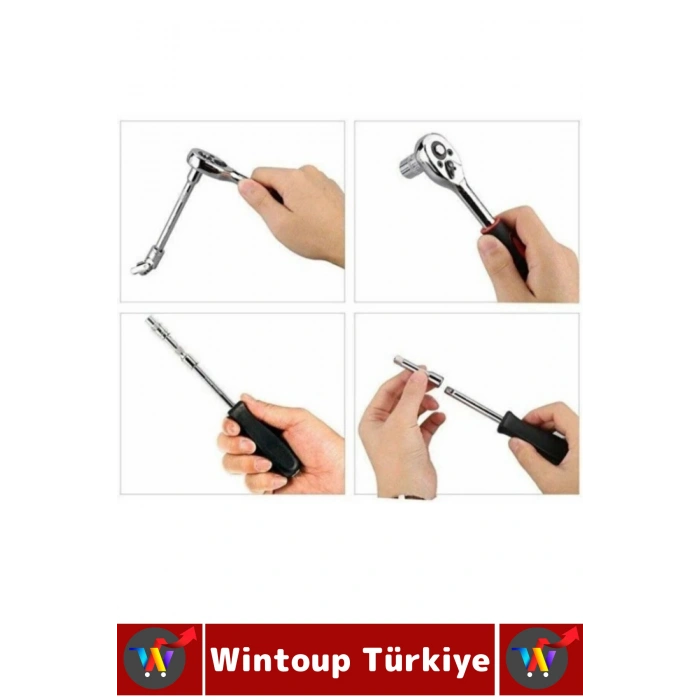 Profesyonel Hobi Mobilya Araç Bakım Tamirat Montaj T Cırcır Kol 46 Parça Premium Lokma Takımı Seti