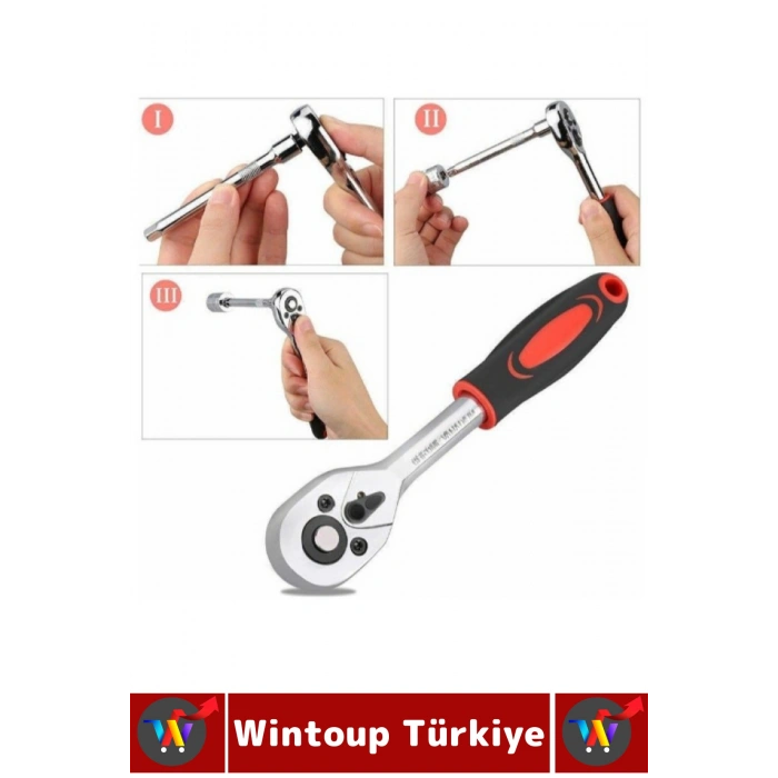 Profesyonel Hobi Mobilya Araç Bakım Tamirat Montaj T Cırcır Kol 46 Parça Premium Lokma Takımı Seti