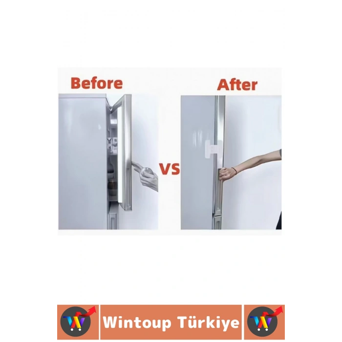 Kendinden Yapışkanlı Montaj Gerektirmez Estetik Buzdolabı Çekmece Dolap Kapağı Çocuk Kilidi 4 Adet