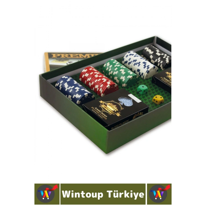 Luxery Texas Holdem Casino Blackjack 100 Poker Çipi 2 İskambil Kağıdı Premium Kutu Poker Oyunu Seti
