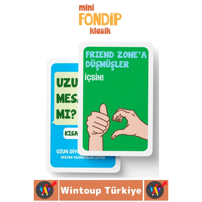 Eğlenceli Yılbaşı Parti Sevgili Grup Arkadaş Ortamı İçki Kart Oyunu Fondip Mini-Klasik 55 Kart