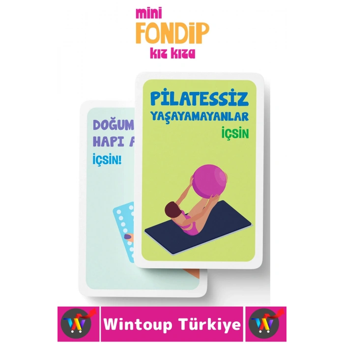 Eğlenceli Yılbaşı Parti Sevgili Grup Arkadaş Ortamı İçki Kart Oyunu Fondip Mini-Kız Kıza 55 Kart