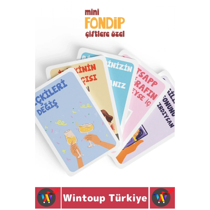 Eğlenceli Yılbaşı Parti Sevgili Grup Arkadaş Ortamı İçki Kart Oyun Fondip Mini-Çiftlere Özel 55 Kart
