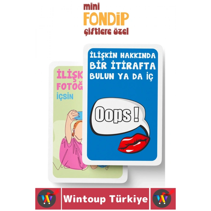 Eğlenceli Yılbaşı Parti Sevgili Grup Arkadaş Ortamı İçki Kart Oyun Fondip Mini-Çiftlere Özel 55 Kart