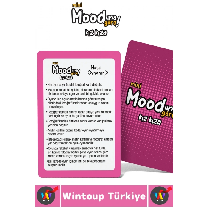 Eğlenceli Arkadaş Ortamı Sevgili Çift Parti İçki Kart Oyunu Mooduna Göre Mini-Kız Kıza 55 Kart
