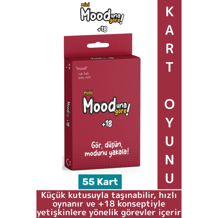 Eğlenceli Arkadaş Ortamı Sevgili Çift Parti İçki Kart Oyunu Mooduna Göre Mini +18 -55 Kart