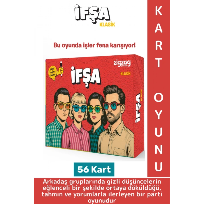 Eğlenceli Kız Erkek Grup Arkadaş Ortamı Cesaret Dürüstlük Tahmin Kart Oyunu İfşa-Klasik 56 Kart