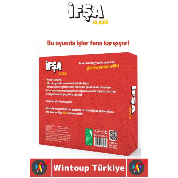 Eğlenceli Kız Erkek Grup Arkadaş Ortamı Cesaret Dürüstlük Tahmin Kart Oyunu İfşa-Klasik 56 Kart