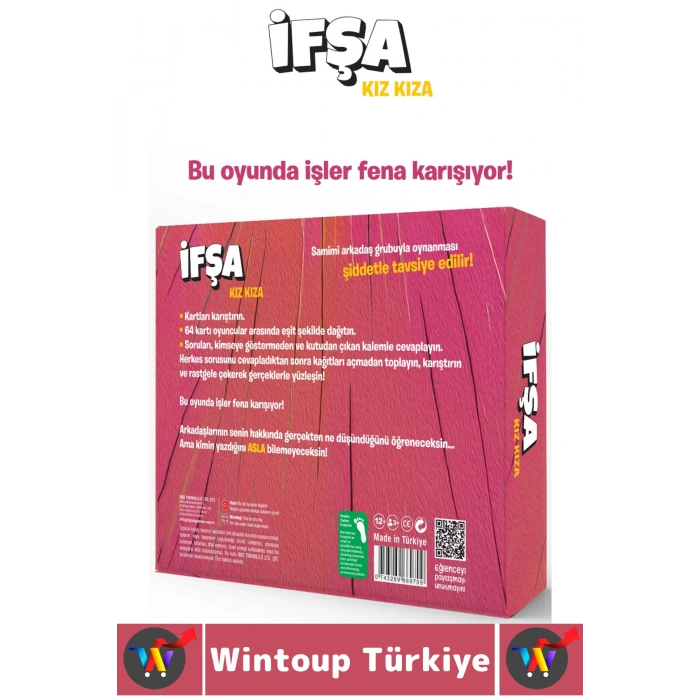 Eğlenceli Kız Grup Arkadaş Ortamı Cesaret Dürüstlük Dedikodu Tahmin Kart Oyunu İfşa-Kız Kıza 56 Kart