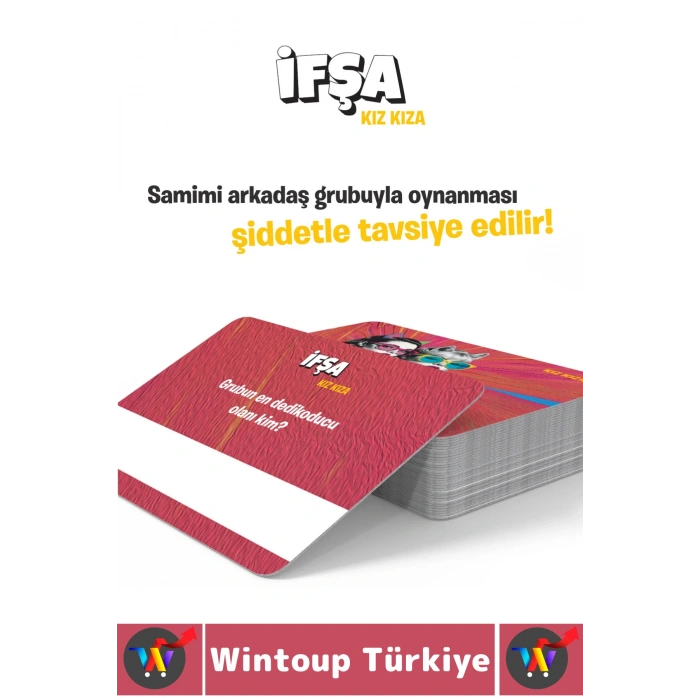 Eğlenceli Kız Grup Arkadaş Ortamı Cesaret Dürüstlük Dedikodu Tahmin Kart Oyunu İfşa-Kız Kıza 56 Kart