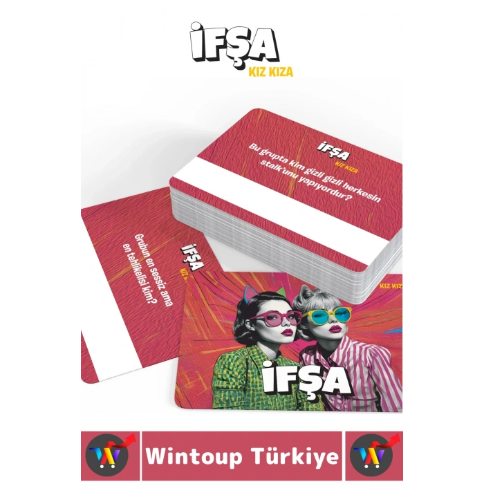 Eğlenceli Kız Grup Arkadaş Ortamı Cesaret Dürüstlük Dedikodu Tahmin Kart Oyunu İfşa-Kız Kıza 56 Kart